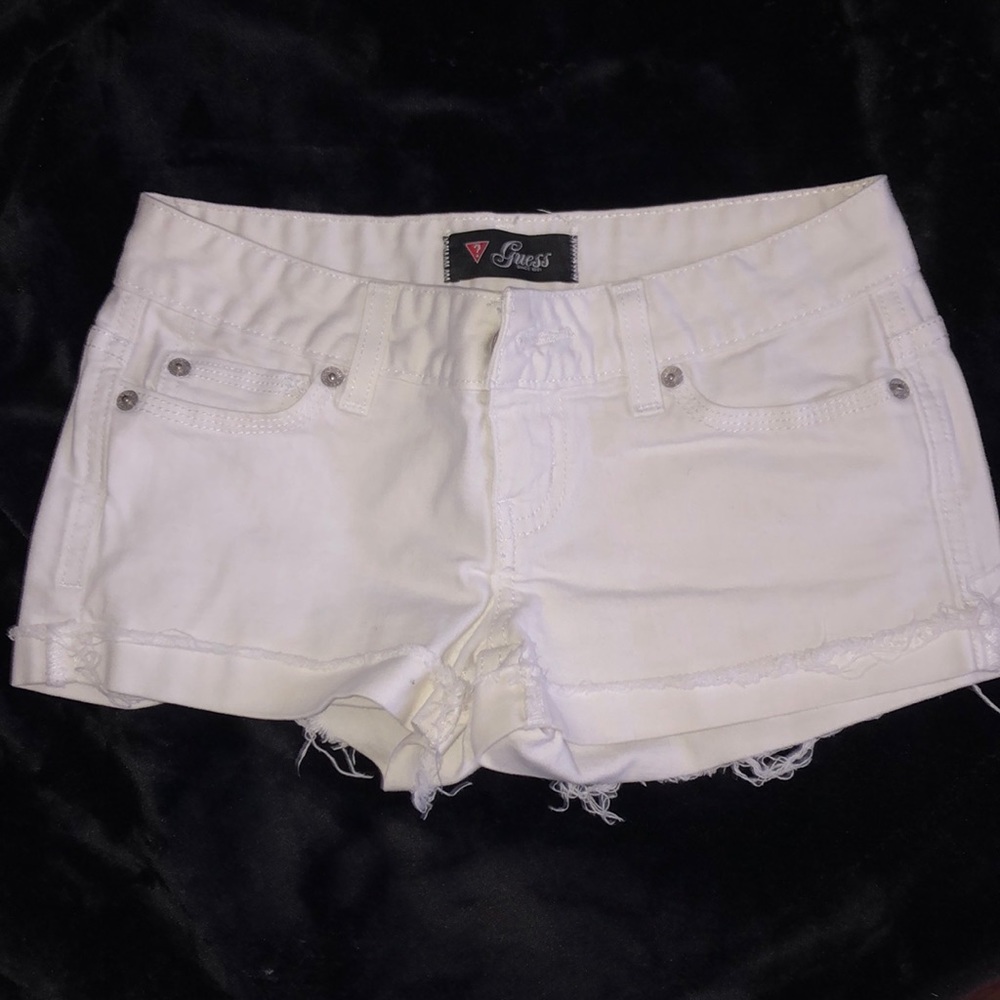 White guess jean shorts